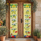 Happy Sukkot Porch Banner, Jewish Holiday Decor, Front Door Sign, Sukkah Decorations, Indoor Outdoor Flag
