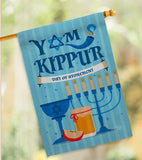 Yom Kippur House Flag, Day of Atonement Jewish Holiday Decor (28x40 Inch)