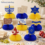 Passover Honeycomb Centerpieces, 8-Piece Seder Table Decor Set (Cardstock & Paper)