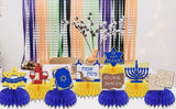 Passover Honeycomb Centerpieces, 8-Piece Seder Table Decor Set (Cardstock & Paper)