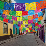 Mexican Papel Picado Banners 540FT, Bulk Fiesta Party Flags, September 16 Independence Day Decorations
