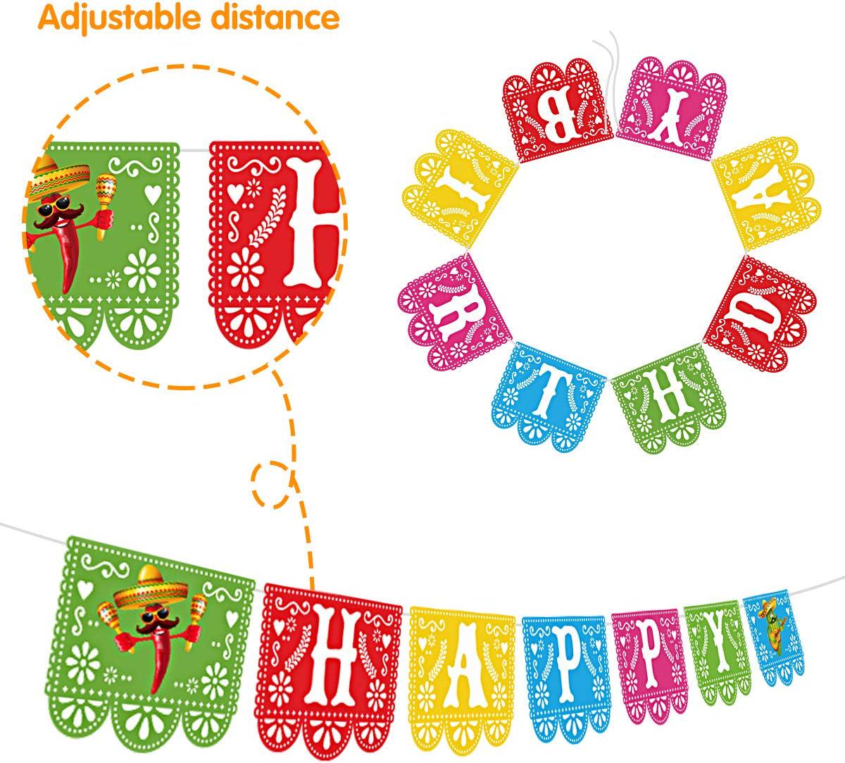 Fiesta Birthday Banner, Mexican Papel Picado Garland, Party Decorations