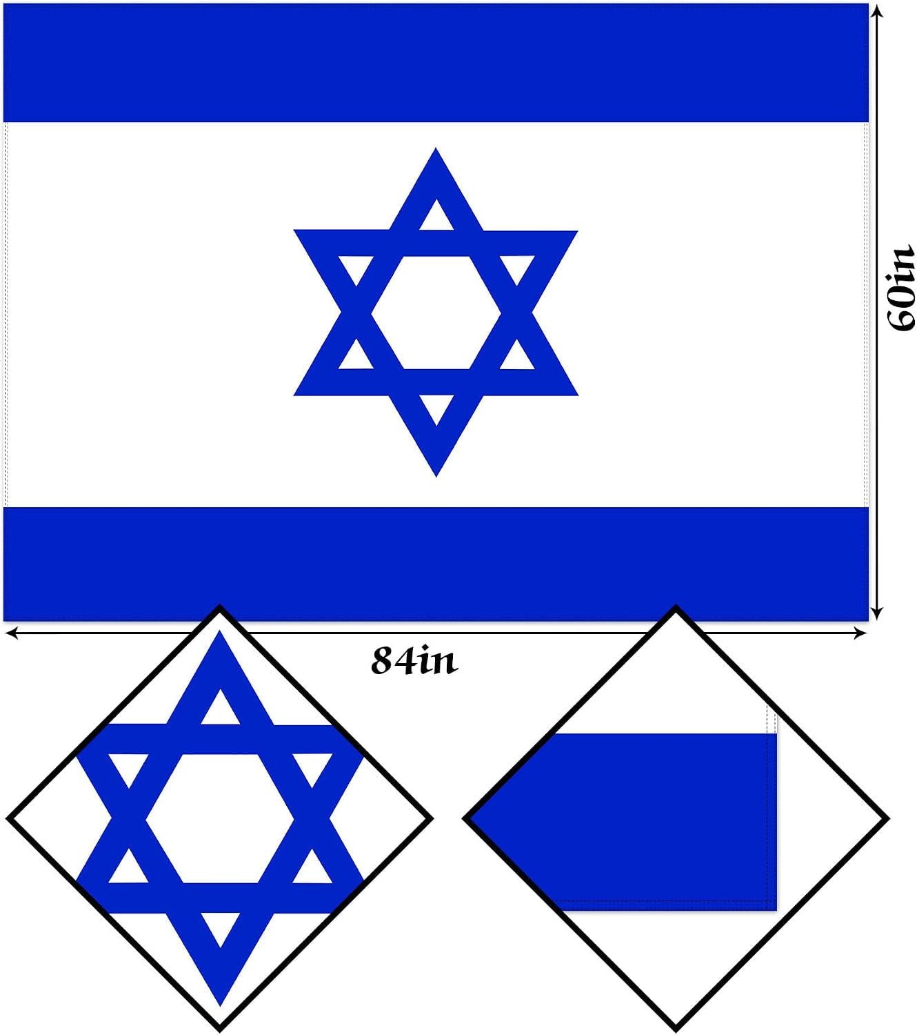 Israel Flag Tablecloth, 60x84 Inch, Yom Ha'atzmaut Decor, Blue White Home Decoration