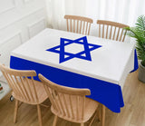 Israel Flag Tablecloth, 60x84 Inch, Yom Ha'atzmaut Decor, Blue White Home Decoration
