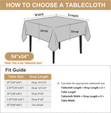 White Polyester Square Tablecloth, 54x54 Inch, Washable Dinner Decor