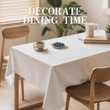 2-Pack White Polyester Tablecloths, 60x102 Inch Rectangle, Wedding Party Decor