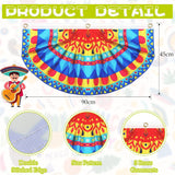 Mexican Fiesta Bunting Flags, Colorful Semicircle Party Decor (4PCS)