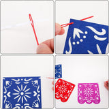 Mexican Felt Papel Picado Banner Set, Colorful Fiesta Garland (4 Pack)
