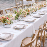 2-Pack White Polyester Tablecloths, 60x102 Inch, Stain Resistant, Washable (6FT Rectangle)
