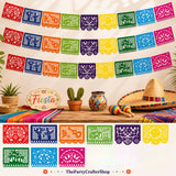 Mexican Papel Picado Banner Set, 54FT Plastic Fiesta Garland (3 Pack)