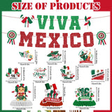 Mexican Independence Day Decorations 12PCS, Viva Mexico Banner Swirls Honeycomb Centerpieces, Fiesta Party Decor