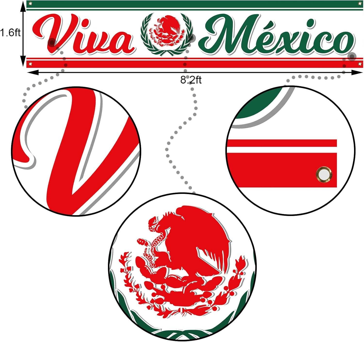 Viva Mexico Banner, Mexican Independence Day Yard Sign, Outdoor Hanging Decoration