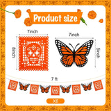 Butterfly Papel Picado Banner, Dia de los Muertos Decorations (6 Pack)
