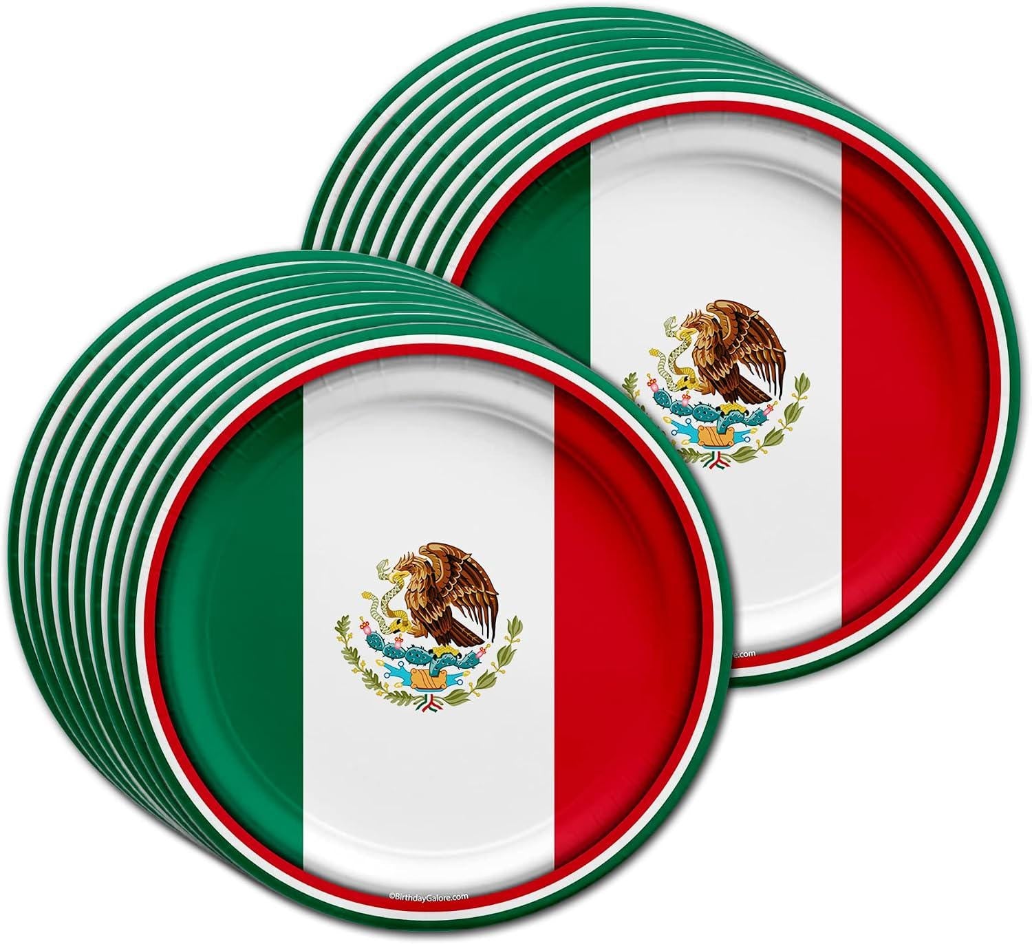 Mexico Flag Party Supplies Set, 16 Guests, Fiesta Tableware Kit