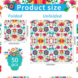 Mexican Folk Art Floral Napkins, 50 PCS, 13x13 Inch Fiesta Paper (2 Ply)