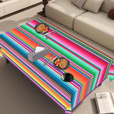 Mexican Serape Tablecloth Set, 3-Pack 54x108 Inch Striped Party Covers (Plastic)