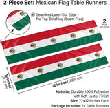 Mexican Flag Table Runners, Fiesta Party Decor (2PCS)
