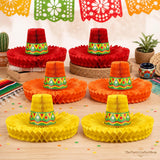 Mexican Sombrero Honeycomb Centerpieces, Fiesta Table Decor (6PCS)