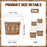 Mexican Fiesta Party Cups, Floral Design, 12oz Clear Plastic (50 Pack)