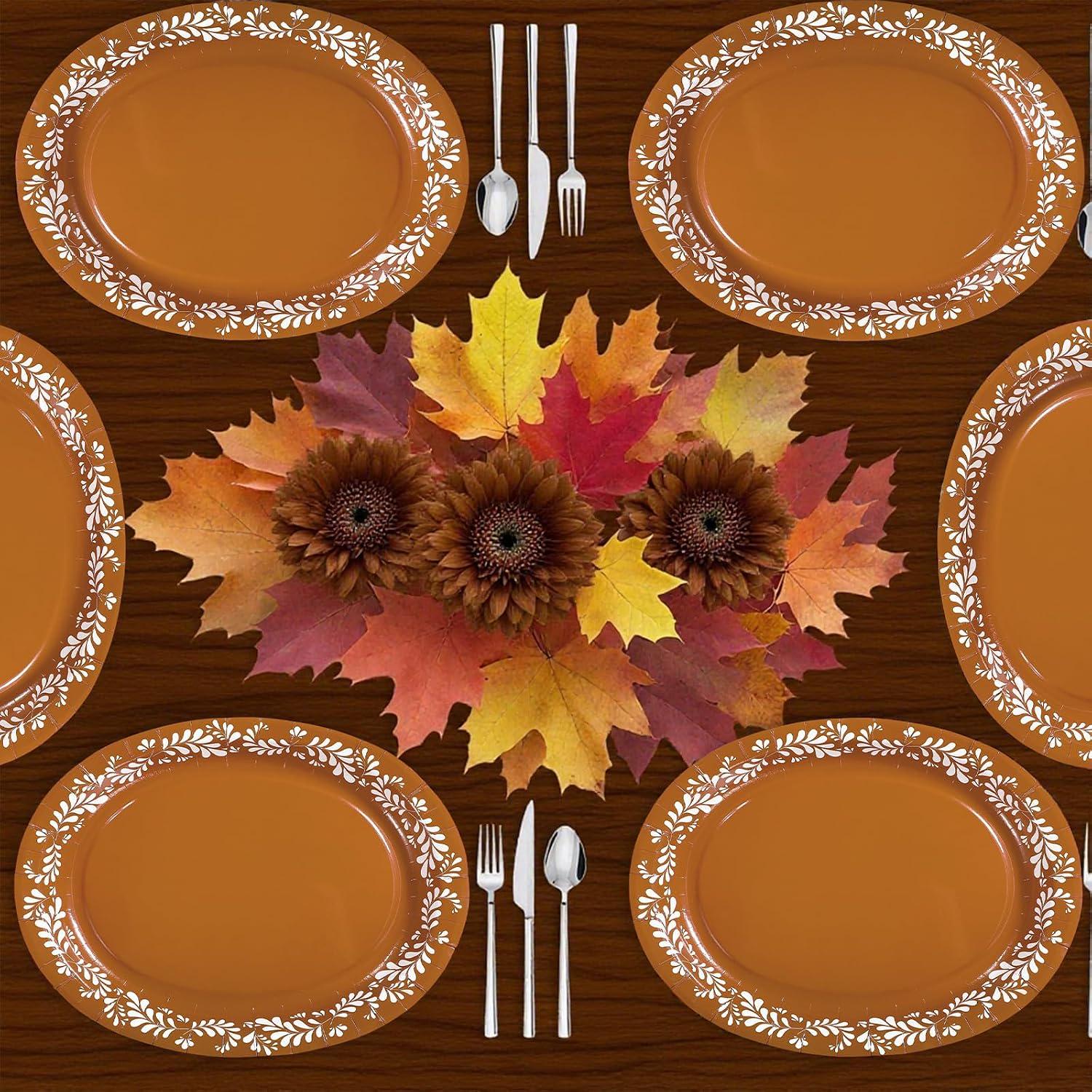Mexican Independence Day Oval Paper Plates, Talavera Floral Design (100PCS)