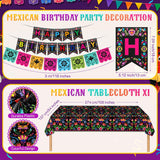 Mexican Fiesta Party Set, 144-Piece Tableware, Floral Mandala Design (20 Guests)