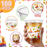 Mexican Fiesta Plastic Cups, 12oz Disposable Party Supplies (100pcs)