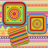 Mexican Fiesta Tableware Set, Colorful Plates, Napkins (88 Pieces)