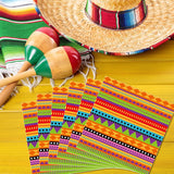 Mexican Fiesta Paper Napkins, 200 Count, Vibrant Geometric Patterns (6.5x6.5 Inch)