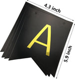 Black Gold Happy Birthday Banner, Shiny Letter Bunting Garland (Eco-Friendly Paper)