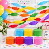 Rainbow Crepe Paper Streamers, 8 Rolls 656FT Party Decoration Set