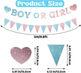Glitter Boy or Girl Gender Reveal Banner, Pre-Strung Baby Shower Decor