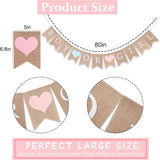 Handmade Burlap Gender Reveal Banner, Rustic Baby Shower Garland (80 Inch)