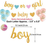 Gender Reveal Banner Set, Baby Shower Decorations, Pink Blue Gold Tassels