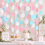 Pink Blue White Paper Garland, 4-Pack 52FT Gender Reveal Decorations