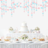 Pink Blue White Paper Garland, 4-Pack 52FT Gender Reveal Decorations