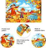Happy Fall Scarecrow Pumpkin Backdrop, Autumn Harvest Party Decor (6x3.6FT)