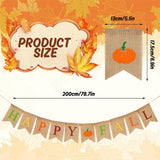 Happy Fall Burlap Banner, Colorful Pumpkin Garland, Rustic Autumn Decor