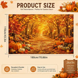 Golden Maple Pumpkin Fall Banner, Autumn Party Backdrop (71x43 Inch)
