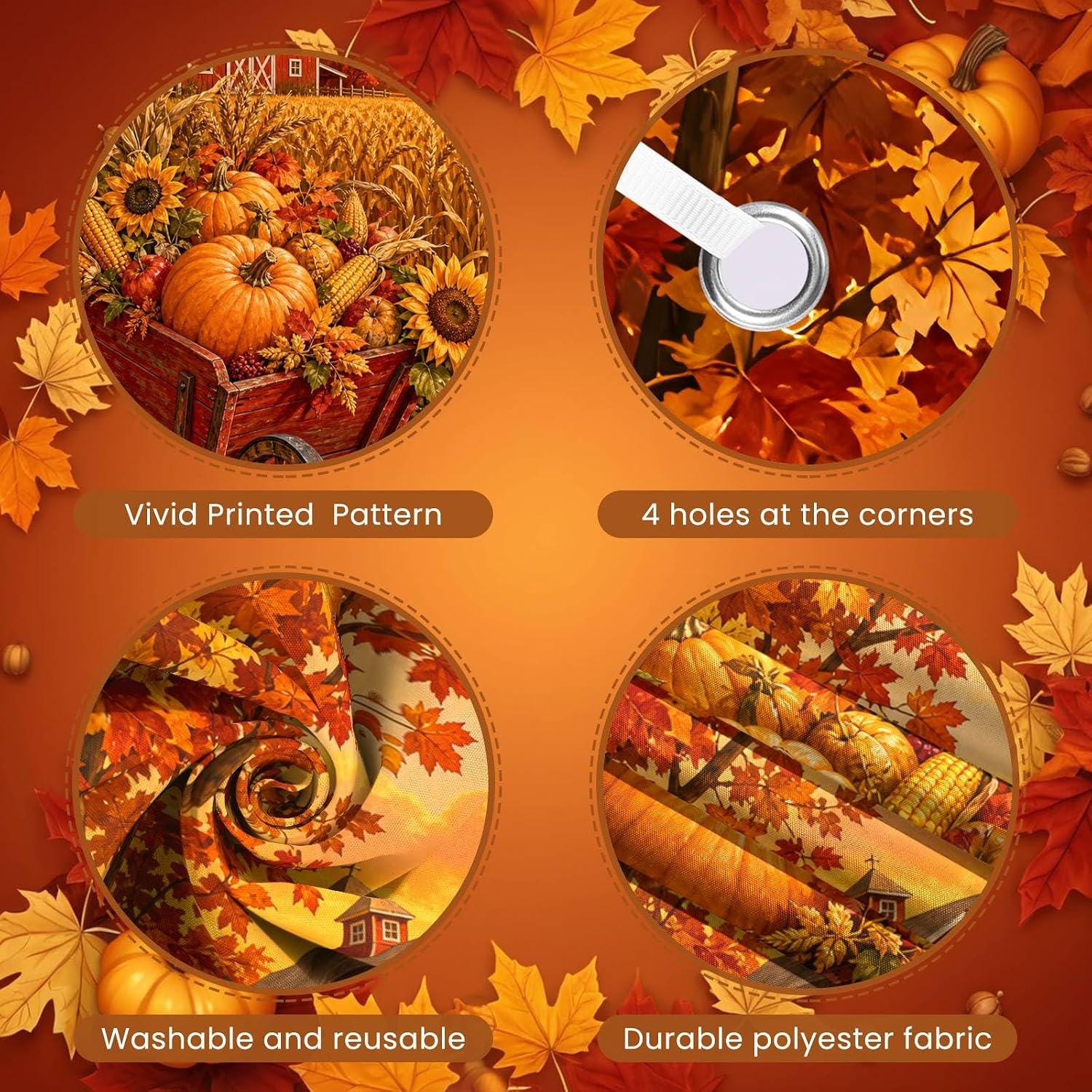 Rustic Fall Door Banner, Pumpkin Harvest Porch Decor (71x35 Inch)
