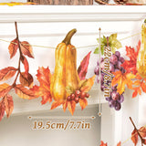 2pc Fall Harvest Garland Set, Pumpkin Maple Leaf Bunting (9.8FT)