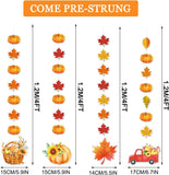 Glitter Fall Banner, Leaf Pumpkin Garland, Autumn Thanksgiving Decor (Set)
