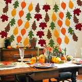5pc Felt Maple Leaf Garland, Autumn Harvest Banner, Thanksgiving Decor