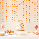 Groovy Pink Orange Paper Garland, 52FT Party Streamers, Fall Wedding Decor