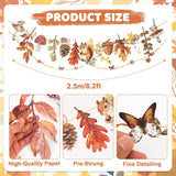 Watercolor Fall Woodland Garland, Squirrel Acorn Leaf Banner (8.2FT)