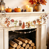 Watercolor Fall Woodland Garland, Squirrel Acorn Leaf Banner (8.2FT)