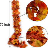 2-Pack Fall Maple Leaf Garland, 5.9FT Orange Autumn Vine, Thanksgiving Christmas Mantel Decor