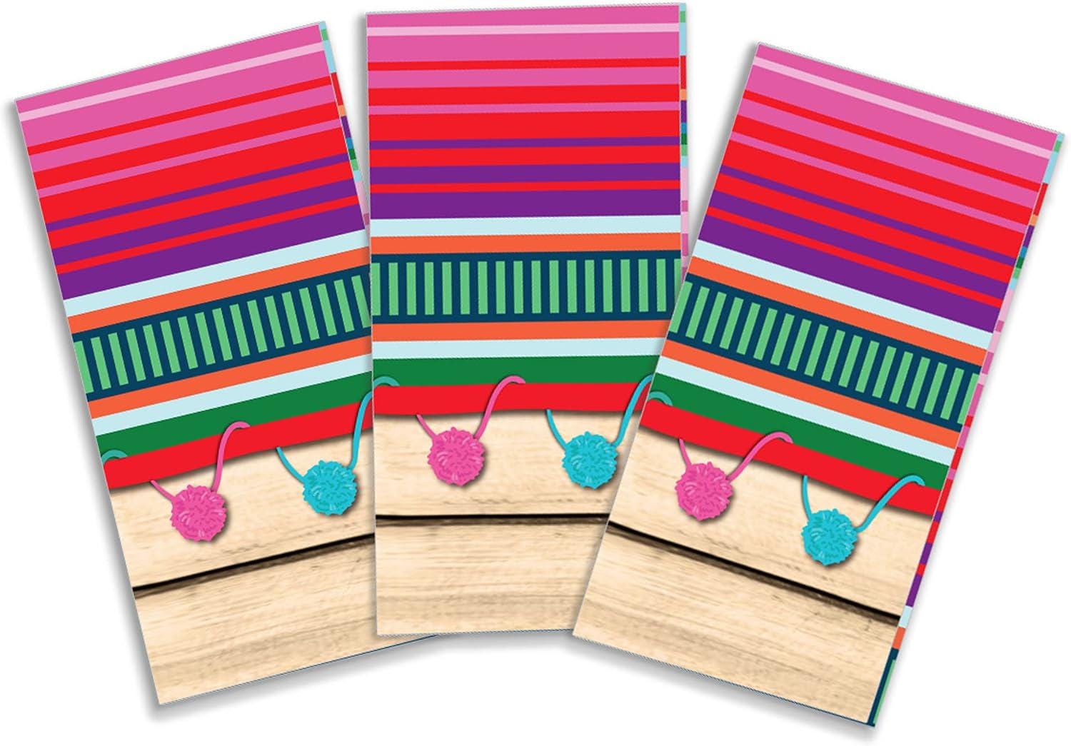 Mexican Fiesta Tablecloth 3PCS, Colorful Plastic Table Covers 54x87 Inch, Party Decorations