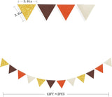 Fall Felt Pennant Banner, Brown Orange Gold Beige Triangle Bunting, Autumn Garland (24ft)