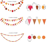 Autumn Felt Bunting Set, Maple Leaf Pennant Garland, Circle Dot Streamers, Thanksgiving Decor, Home Party