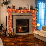 2-Pack Fall Maple Leaf Garland, 5.9FT Artificial Autumn Decor (11.8FT Total)